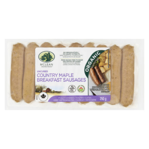 Mclean Meats - Pork Breakfast Sausage Country Maple Organic