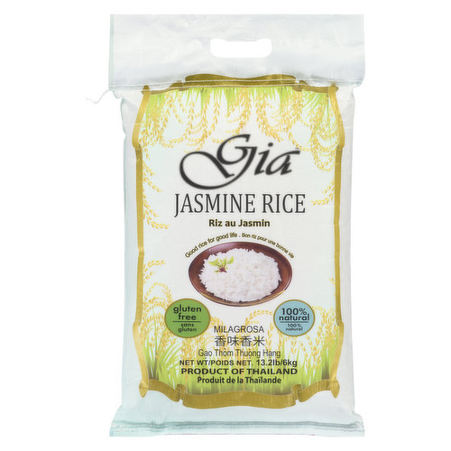 Jasmine rice is a long grain rice native to Thailand with a delicate floral and buttery scent.