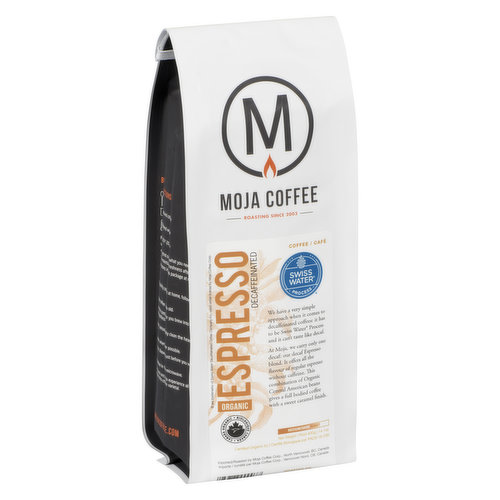 Our Decaf Espresso Blend offers all the Flavour of Regular Espresso with no Caffeine. A Full Bodied Coffee with a Sweet Caramel Finish.