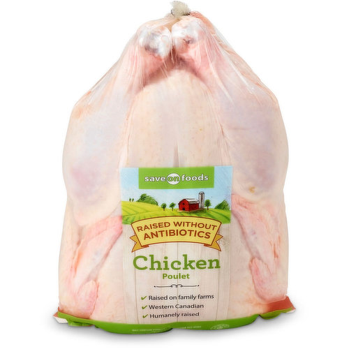 Save-On-Foods - Chicken Whole Frying, Raised Without Antibiotics