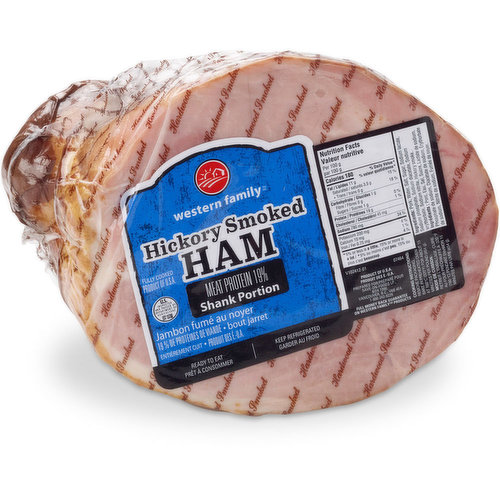 Western Family Ham Hickory Smoked, Shank Portion