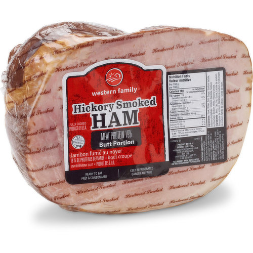 Hickory smoked and fully cooked, this is a top portion of the ham and is a bone-in cut that is great for a family meal and easy to prepare. Simply heat through, slice, and serve. Leftovers are very good in sandwiches and makes a great addition to homemade soups.