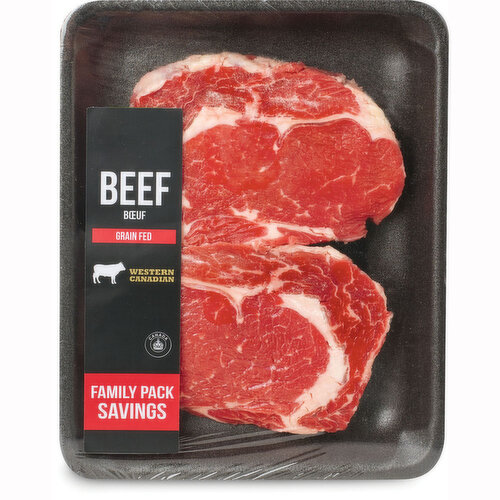 Western Canadian - Rib Eye Beef Steak Boneless, Family Pack