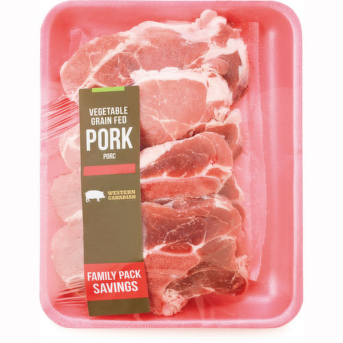 Fresh. Family Pack. Vegetable Grain Fed Pork. No Added Hormones. Average weight may vary for each package.