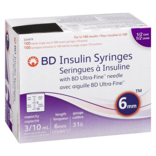 bd insulin syringes 3/10 ml 8mm 31g