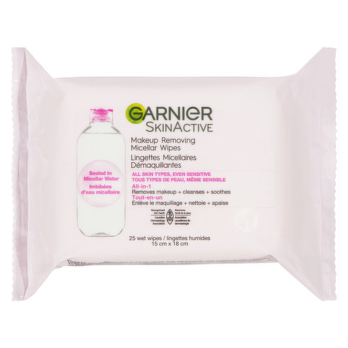 Garnier - SkinActive - Makeup Removing Micellar Wipes