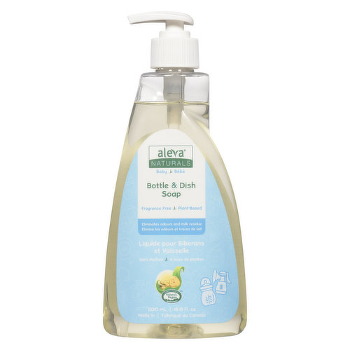 A unique, plant-based and fragrance free formula that cleans bottles, cups, breast pumps, bowls and all feeding accessories. Gentle on skin yet tough on dirt. Leaves no streaks, spots or residue.