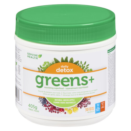 Genuine Health - Greens+ Daily Detox Natural Green Apple