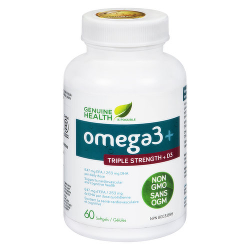 Genuine Health - Omega 3+ Triple Strength with D3