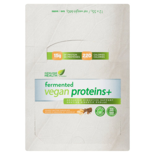 Genuine Health - Fermented VeganProteins+ Bar Peanut Butter