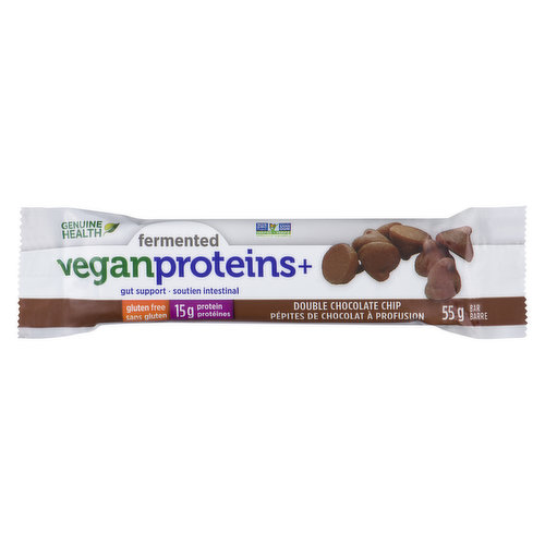 Genuine Health - Fermented VeganProteins+ Bar Chocolate Chip