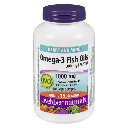 Webber naturals - Omega-3 Fish Oils 1000 mg - Save-On-Foods