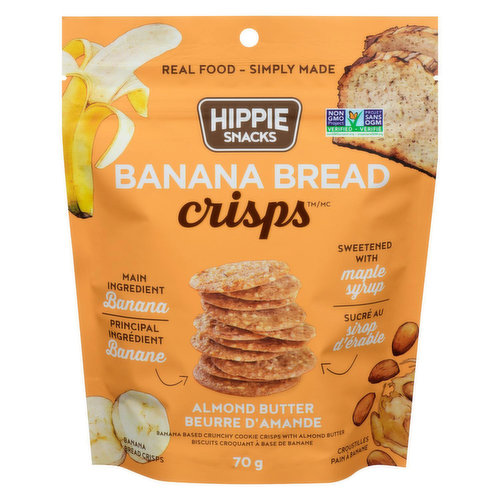 Hippie Snacks - Banana Bread Crisps Almond Butter Gluten Free