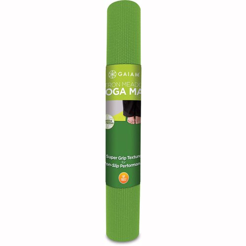 Gaiam - 2-Colour Reversible Yoga Mat - Citron Meadow 3mm - Save-On