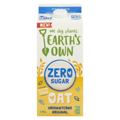 EARTH'S OWN - Zero Sugar Unsweetened Original Oat Milk