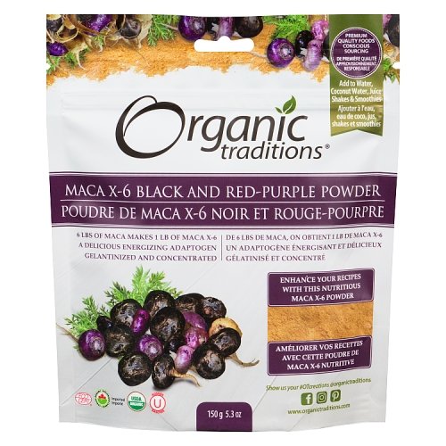 Organic Traditions - Maca X-6 Black and Red-Purple Powder