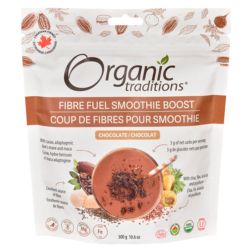 Organic Traditions - Fibre Fuel Smoothie Boost Chocolate