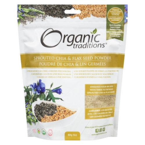 Organic Traditions - Sprouted Chia & Flax Seed Powder