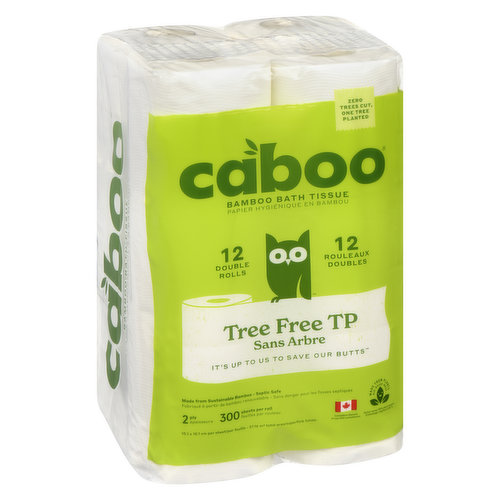 Premium 100% Bamboo Toilet Paper - Double Length Rolls