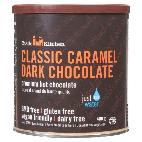 Craving caramel? Tempt your taste buds with their Classic Caramel Dark Chocolate mix. Infused their original dark chocolate recipe with the perfect amount of natural sweet caramel flavour to concoct this extra delicious treat. Each cup of this creamy hot chocolate is vegan-friendly, free of gluten, dairy & GMOs, & super easy to make - just add water!