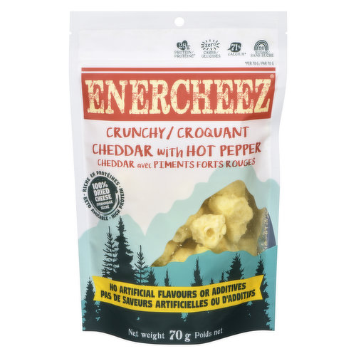 Enercheez - Cheese Snack, Crunchy Cheddar with Hot Pepper