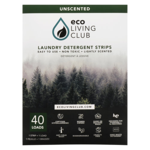 Hypoallergenic Laundry Detergent Thats As Sensitive On Your Skin As It Is The Environment. No Measuring. No Mess. Drop an Eco-Strip In Your Wash And Go. Safe For Sensitive Skin. Zero Waste Packaging. No Harsh Chemicals Used.