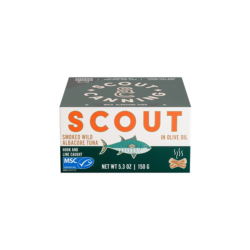 Scouts Smoked Wild Albacore Tuna takes the delicious flaky flavour of our Albacore Tuna wild-caught in the Pacific Northwest and adds a subtle smoke that will change up how you enjoy your canned tuna.<br />