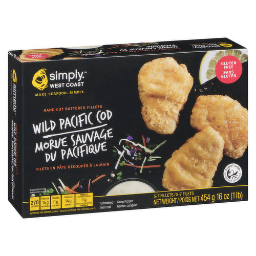 simply WEST COAST - Wild Pacific Cod Fillets Battered