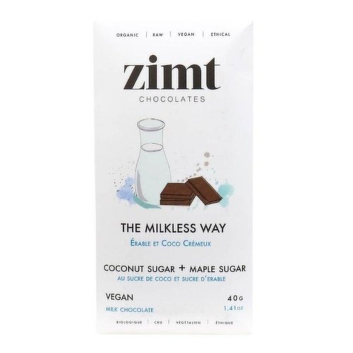 Zimt Artisan Choc - Organic Vegan Milk Chocolate Bar, The Milkless Way