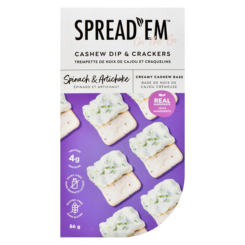 Spread'em Kitchen - Cashew Dip & Crackers Duo Spinach & Artichoke
