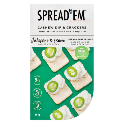 Spread'em Kitchen - Cashew Dip & Crackers Duo Jalapeno & Lemon