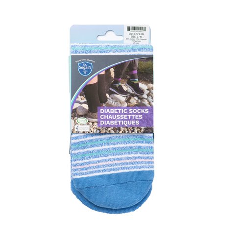 Dr. Segal's - Sky Blue Stripe Diabetic Socks, Small