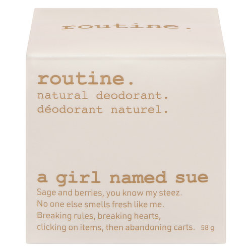 routine. - Natural Deodorant A Girl Named Sue