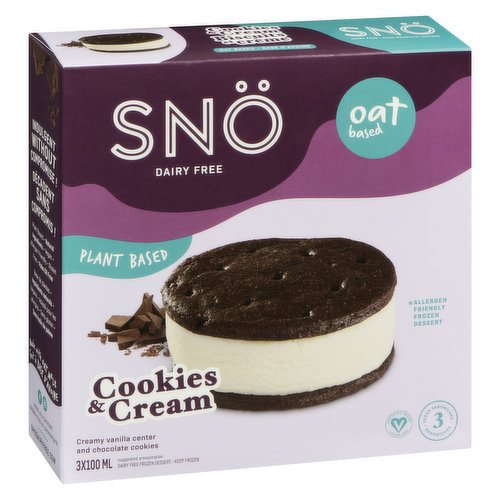 Sno - Frozen Dessert Cookies & Cream Sandwich