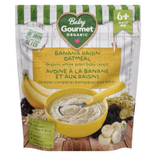 Baby Gourmet - Organic Baby Cereal - Banana Raisin Oatmeal