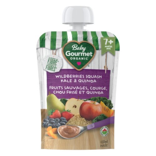 Baby Gourmet - Organic Baby Food- Wildberry Rhubarb Kale & Quinoa