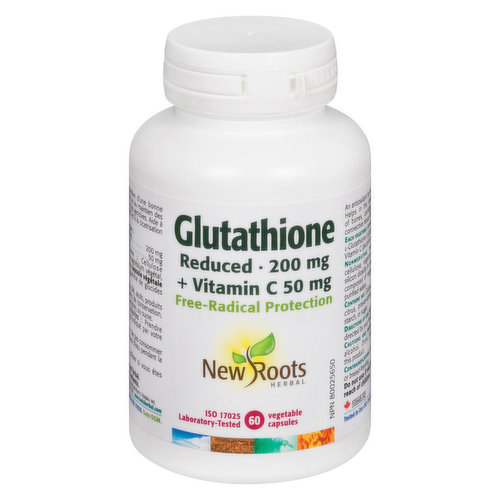 New Roots Herbal - Glutathione Reduced 200 mg + Vitamin C 50 mg