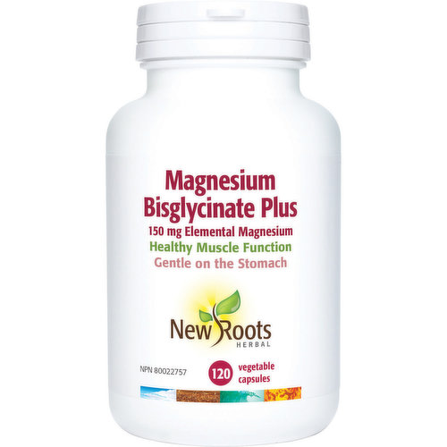 <em>Dietary Terms:</em><br>Gluten Free, Dairy Free, Wheat Free, Non-GMO, Product of Canada, Vegetarian, Soy Free<br>New Roots Herbal?s Magnesium Bisglycinate Plus has proven to be the most bioavailable form of this micronutrient, with rates of absorptio