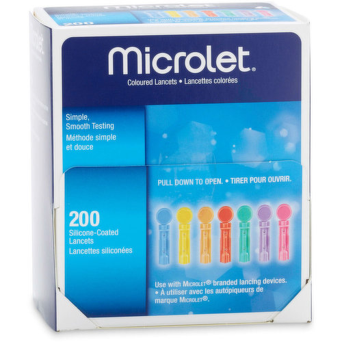 Colored Lancets For Simple, Smooth Testing. Use With Bayer's Microlet 2 And Microlet Lancing Devices.