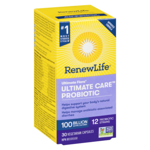 Our strongest daily multi-strain probiotic blend that provides 100 billion live bacterial cultures in a convenient once a day capsule.