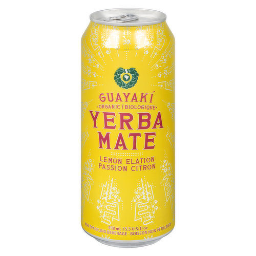 Guayaki Organic Yerba Mate Lemon Elation is brisk and lemony. It's easy drinking, clean tasting, and not too sweet.
