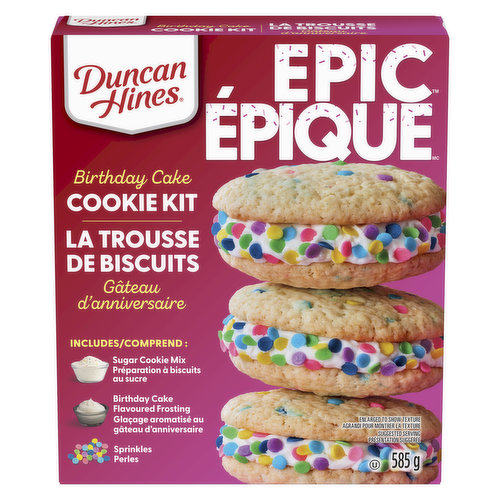 Duncan Hines - EPIC Birthday Cake Cookie Dough, Cookie Bar Kit