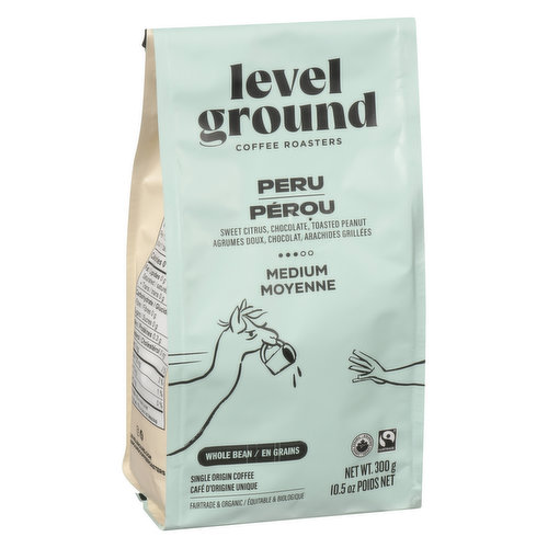 Level Ground Trading - Peru Medium Smooth Whole Bean