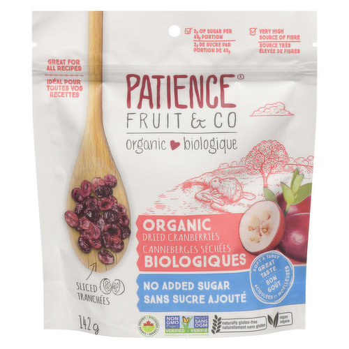 Patience Fruit - Organic Dried Cranberries No Sugar Added
