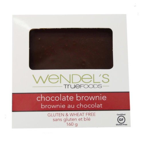 <em>Dietary Terms:</em><br>Gluten Free, Wheat Free, Product of Canada, Product of B.C.<br>Decadent chocolate brownie topped with chocolate icing