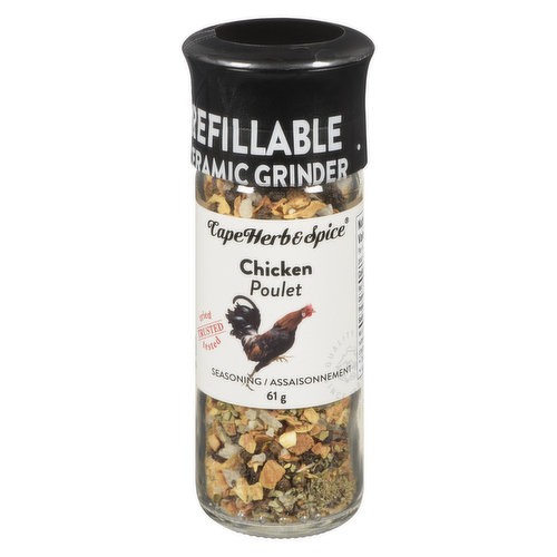 This sage, bay and garlic blend is the perfect flavour accompaniment to any chicken dish. Grind generously over any cut of chicken, add splashes of olive oil and lemon juice and roast to your liking.