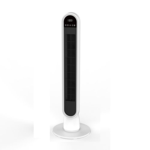 Cool down in the summer with this tower fan. It oscillates to move the cold air around the room. Includes a remote control. Available while quantities last.