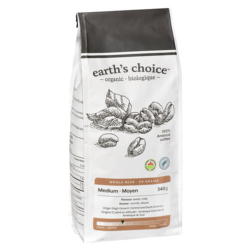 Earths Choice - Whole Bean Medium Organic