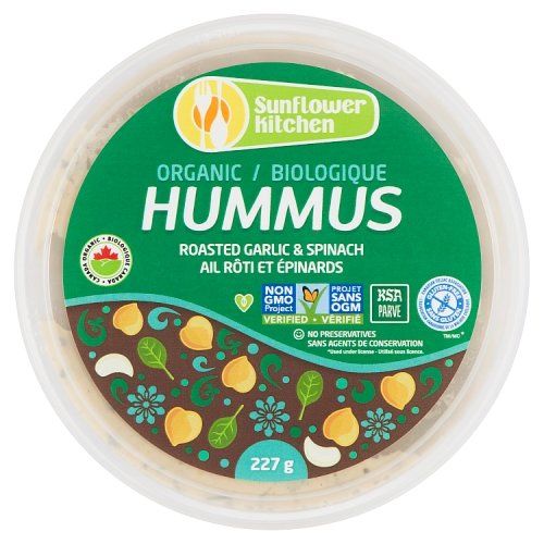 Sunflower Kitchen - Hummus Roasted Garlic & Spinach Organic