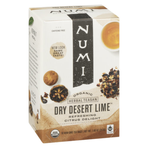 Numi Tea - Organic Herbal Tea Bags- Dry Desert Lime